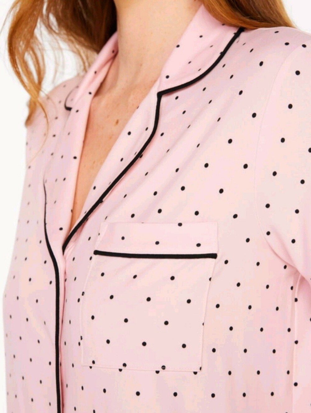 Joyspun Women's Pink Polka Dot Pajama Set - Picture 3 of 7